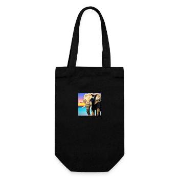 Eléphant au coucher du soleil - Sac à bouteille - noir - Devant