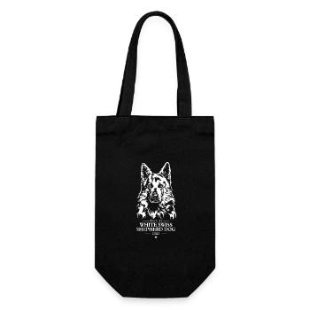 White Swiss Shepherd Dog Dad Schäferhund Wilsigns - Geschenkbeutel für Flaschen - Schwarz - Vorne