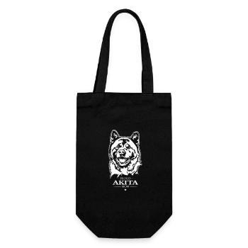 Akita Mom Hunde Hund American Akita Inu Wilsigns - Geschenkbeutel für Flaschen - Schwarz - Vorne