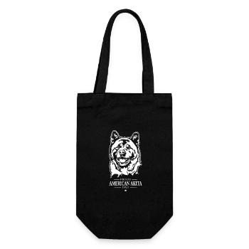 American Akita Dad Hunde Hund Akita Inu Wilsigns - Geschenkbeutel für Flaschen - Schwarz - Vorne