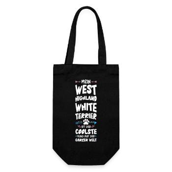 West Highland,White Terrier Dog Saying - Gift Bag for Bottles - black - Front