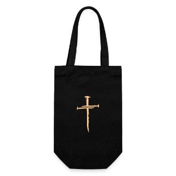 Jesus Changed My Life , 1 Cross 3 nails 4 given - Gift Bag for Bottles - black - Front