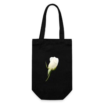 fleur blanche rose blanche - Sac à bouteille - noir - Devant
