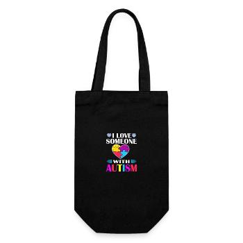 I Love Someone with Autism Awareness - Gift Bag for Bottles - black - Front