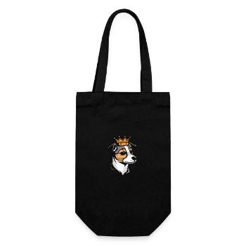 Jack Russel Terrier Hund Krone - Geschenkbeutel für Flaschen - Schwarz - Vorne