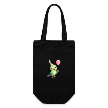 Parrot Birthday Comic - Gift Bag for Bottles - black - Front