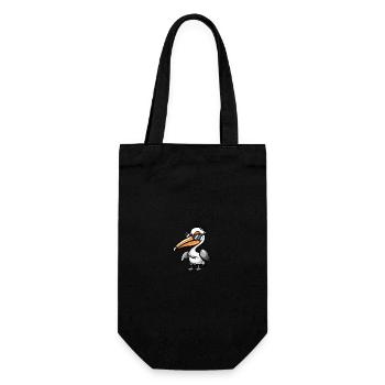Pélican oiseau animal cool - Sac à bouteille - noir - Devant