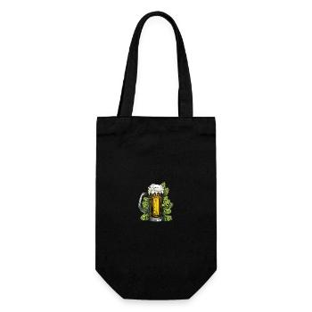 Hopfen Bierglas - Geschenkbeutel für Flaschen - Schwarz - Vorne