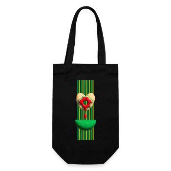Melonen Sommerzeit mit Herz Donut. - Geschenkbeutel für Flaschen - Schwarz - Vorne
