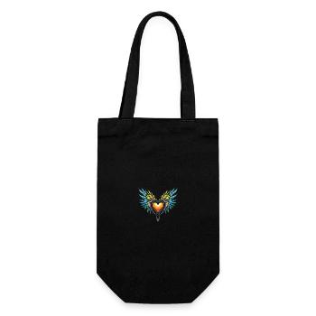 Heart Wings - Gift Bag for Bottles - black - Front
