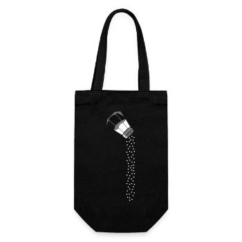 Fallendes Salz Design - Geschenkbeutel für Flaschen - Schwarz - Vorne