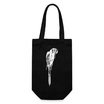 Parrot Macaw motif used look - Gift Bag for Bottles - black - Front