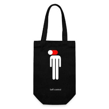 Self control - Geschenkbeutel für Flaschen - Schwarz - Vorne