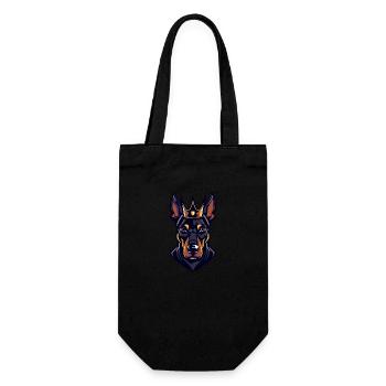 Doberman Dog Crown - Gift Bag for Bottles - black - Front