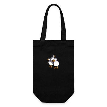 Papageientaucher Puffin - Geschenkbeutel für Flaschen - Schwarz - Vorne