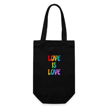 Liebe ist Liebe Regenbogenflagge LGBT Pride Monat - Geschenkbeutel für Flaschen - Schwarz - Vorne