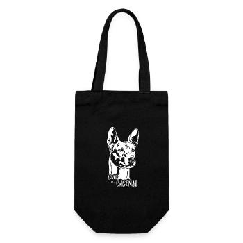 Loved by a Basenji Dog Dog Saying Dog Wilsigns - Gift Bag for Bottles - black - Front