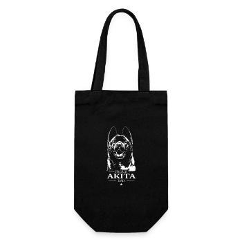 Proud Akita Dad Hunde Hund Akita Inu Wilsigns - Geschenkbeutel für Flaschen - Schwarz - Vorne