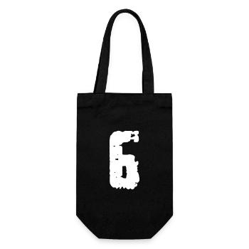 6 Zahl Vintage - Geschenkbeutel für Flaschen - Schwarz - Vorne