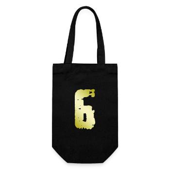 6 Zahl Vintage - Geschenkbeutel für Flaschen - Schwarz - Vorne