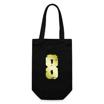 8 Zahl Vintage - Geschenkbeutel für Flaschen - Schwarz - Vorne