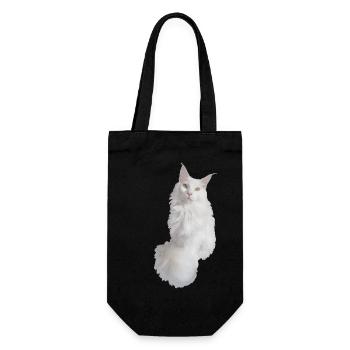 Maine coon weiß - Geschenkbeutel für Flaschen - Schwarz - Vorne