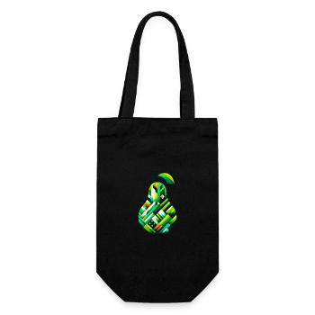 Abstract Pear Geometry: Lush Green Design - Gift Bag for Bottles - black - Front