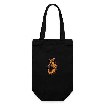 German Shepherd Dog Head Crown - Gift Bag for Bottles - black - Front