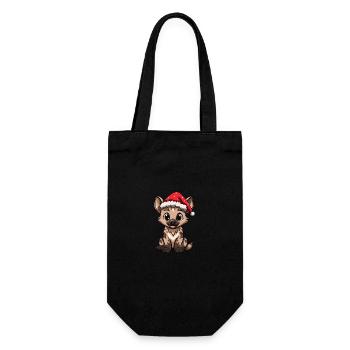 Hyène Noël mignon - Sac à bouteille - noir - Devant