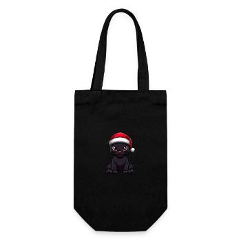 Panther Weihnachten Niedlich - Geschenkbeutel für Flaschen - Schwarz - Vorne