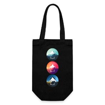 Gebirgslandschaft Geometrische Kunst - Geschenkbeutel für Flaschen - Schwarz - Vorne