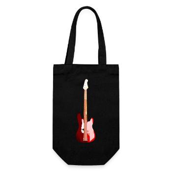 BASS GUITAR - Gift Bag for Bottles - black - Front