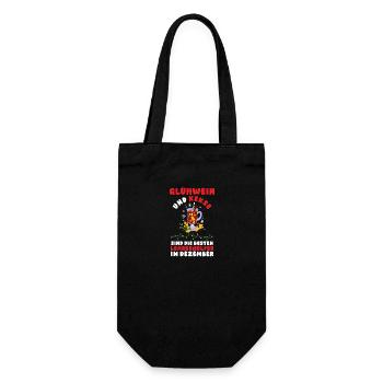 Weihnachtsmann Weihnachten Schule Lehrer - Geschenkbeutel für Flaschen - Schwarz - Vorne