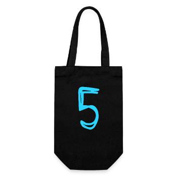 5 JAHRE. 5-JÄHRIGES JUBILÄUM. GEBURTSTAG 5 JAHRE. FÜNF 5 - Geschenkbeutel für Flaschen - Schwarz - Vorne