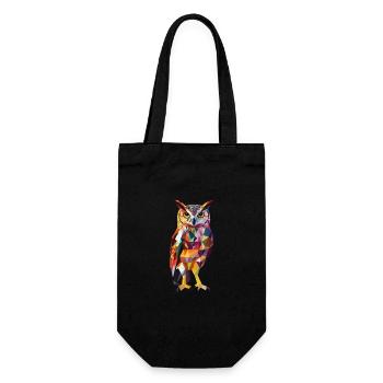 Low Poly Owl – modern design for the smart - Gift Bag for Bottles - black - Front