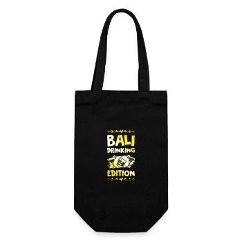 Bali Drinking Spruch - Geschenkbeutel für Flaschen - Schwarz - Vorne