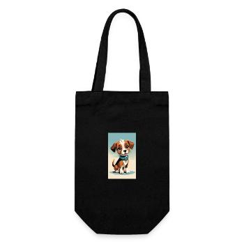 Hundewelpen | Hunde | Welpen | Hundefan - Geschenkbeutel für Flaschen - Schwarz - Vorne