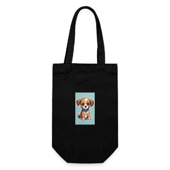 Hundewelpen | Hunde | Welpen | Hundefan - Geschenkbeutel für Flaschen - Schwarz - Vorne