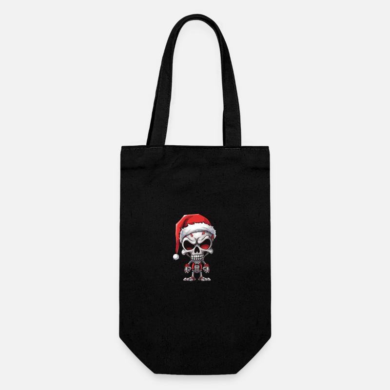 Weihnachtsmann Skelett - Geschenkbeutel für Flaschen - Schwarz