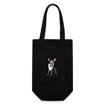 Border Collie Chien Halloween Animal - Sac à bouteille - noir - Devant