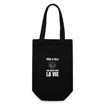 Father and daughter, a team for life - Gift Bag for Bottles - black - Front