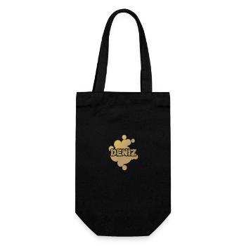 Gift for Deniz - Gift Bag for Bottles - black - Front