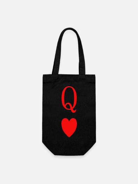 Queen of Hearts - Geschenkbeutel für Flaschen - Schwarz