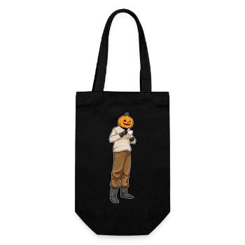 Jack O'Lantern Halloween Kaffee - Geschenkbeutel für Flaschen - Schwarz - Vorne