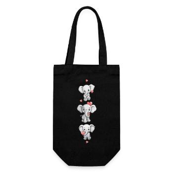 Cute Elephants - Gift Bag for Bottles - black - Front