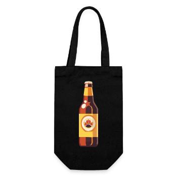 Beer Flask Mug Booze Bachelor Party 2 - Gift Bag for Bottles - black - Front