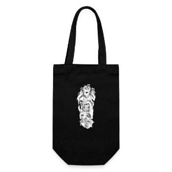 Trois singes - Sac à bouteille - noir - Devant