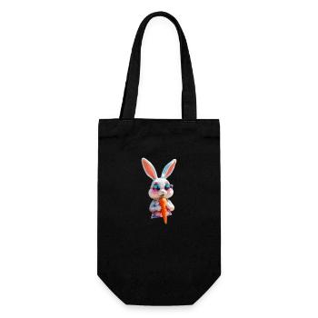 Funny Bunny Lotte - Geschenkbeutel für Flaschen - Schwarz - Vorne