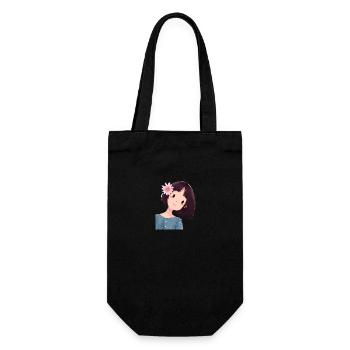 Cute little girl - Gift Bag for Bottles - black - Front