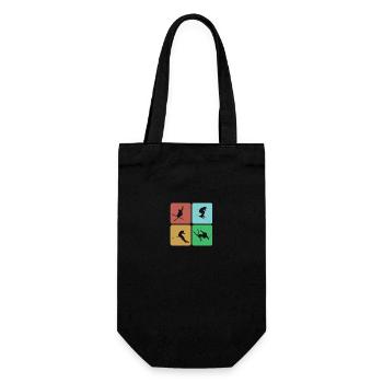 Skiing Ski Motif for Skier Skier - Gift Bag for Bottles - black - Front